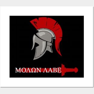 Spartan Warrior Molon Labe Posters and Art